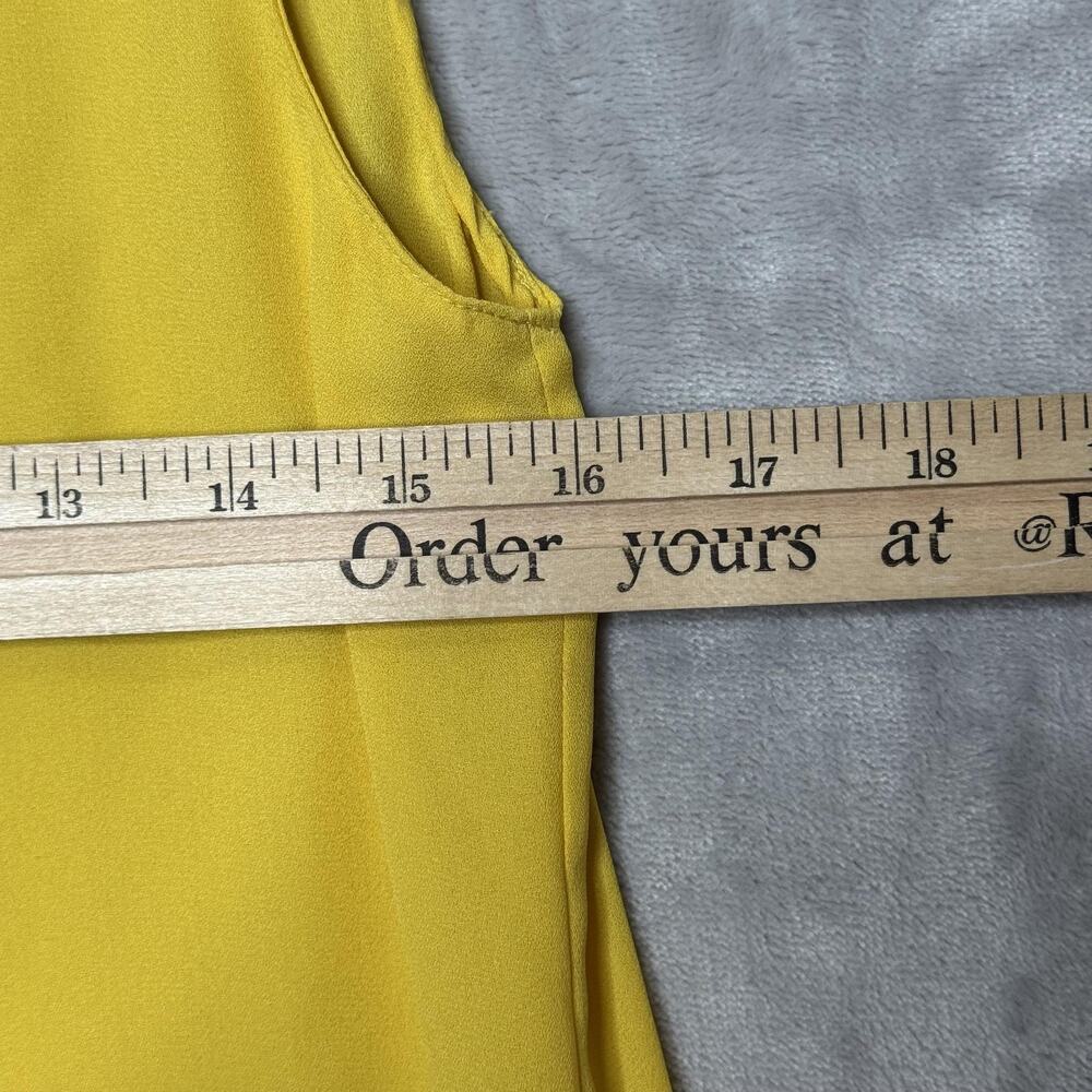Banana Republic Sleeveless Blouse Womens XS Yellow Black Trim Layered Top - Picture 7 of 9